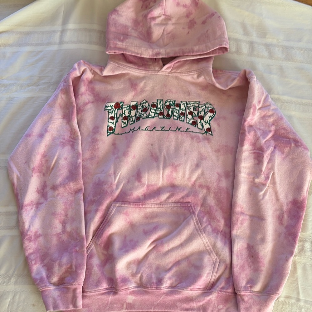Custom tie dye Thrasher hoodie medium